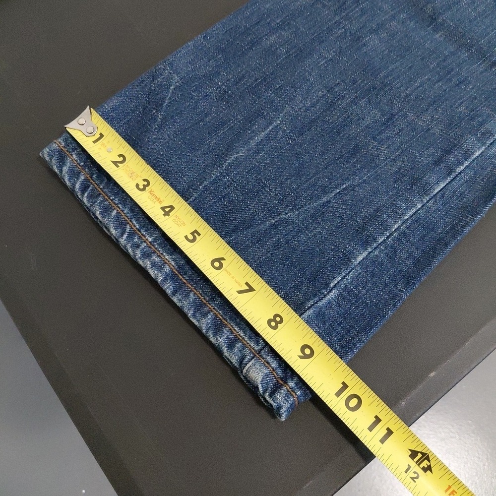 NOS Levi's SilverTab Boot Jeans 32x34 Y2K Blue Denim SLIM BOOT Leather Trim VTG - Picture 10 of 15